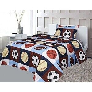 Basketball Twin Sheet Set 3 Piece Kids Bedding Microfiber Soft Machine Washable